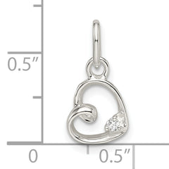 Sterling Silver CZ Heart Pendant