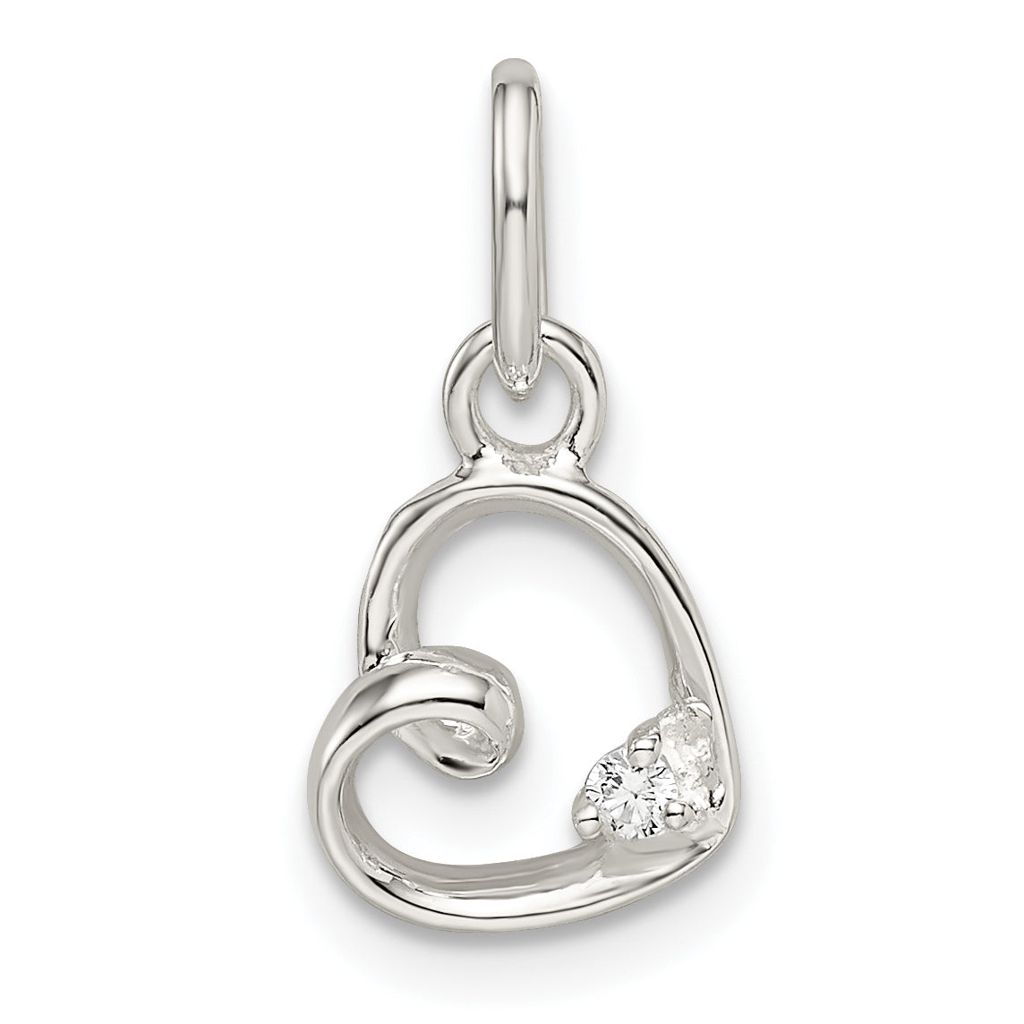 Sterling Silver CZ Heart Pendant Main image