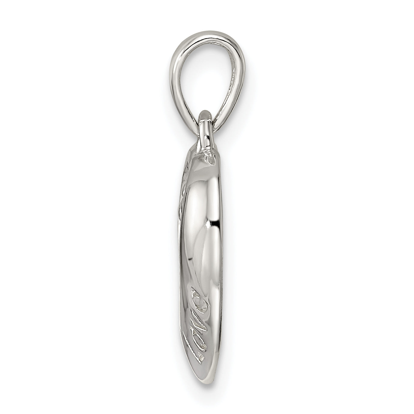 Sterling Silver Love Heart w/Flower Pendant Secondary image
