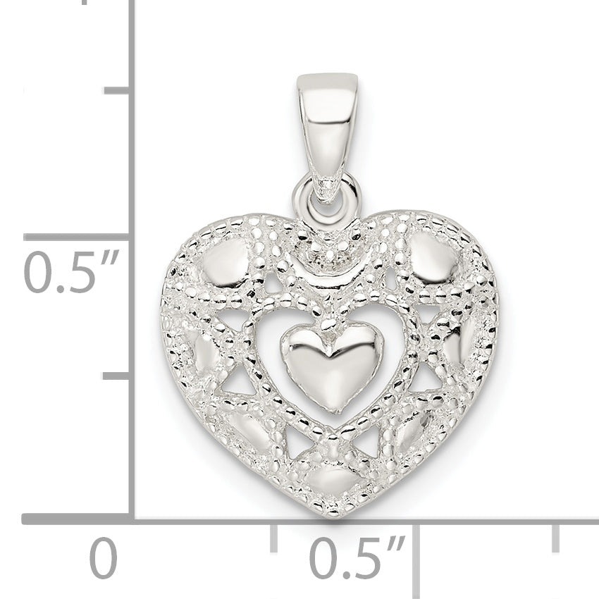 Sterling Silver Polished Heart Pendant
