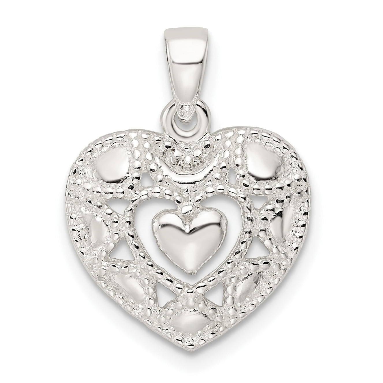 Sterling Silver Polished Heart Pendant Main image