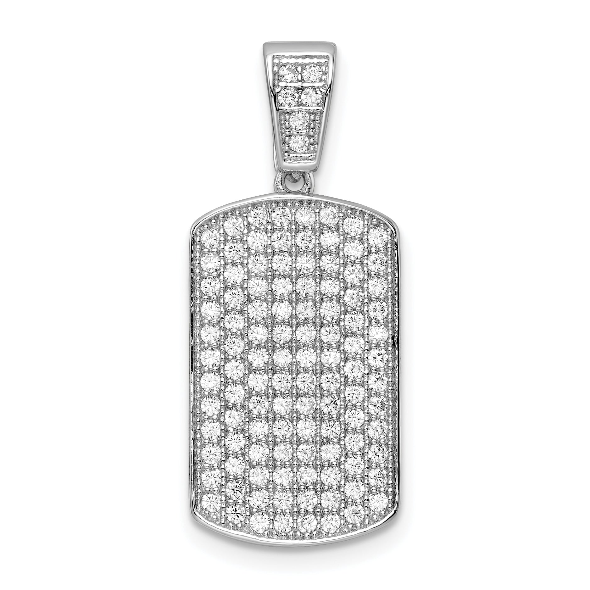 Sterling Silver Rhodium-plated Polished CZ Pendant Main image