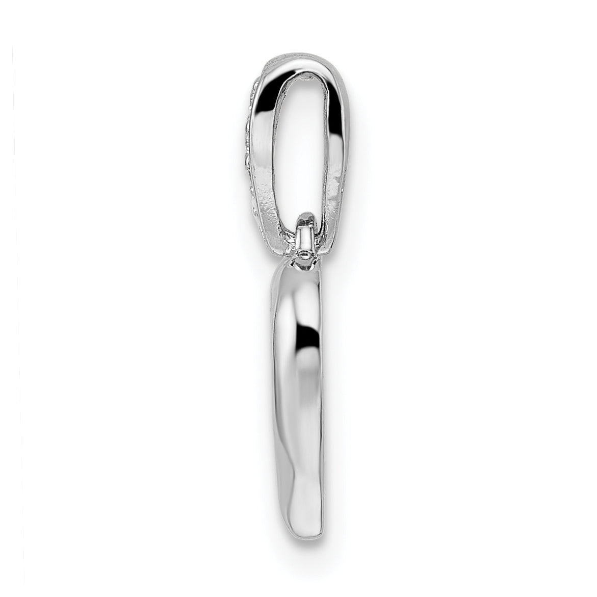 Sterling Silver RH CZ Heart Dangle Pendant Secondary image