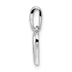 Sterling Silver RH CZ Heart Dangle Pendant
