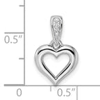 Sterling Silver RH CZ Heart Dangle Pendant