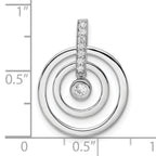 Sterling Silver RH Polished CZ Circle Pendant