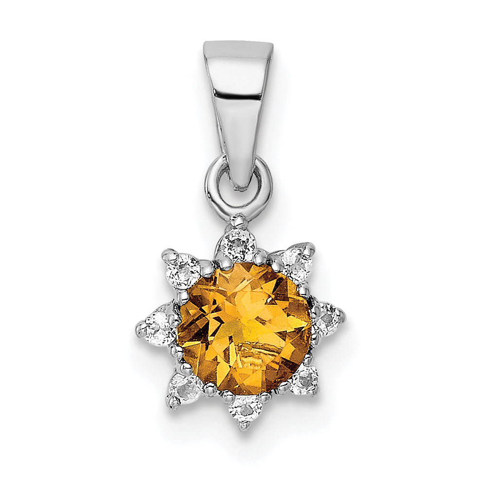 Sterling Silver RH Polished Citrine and Topaz Pendant Main image