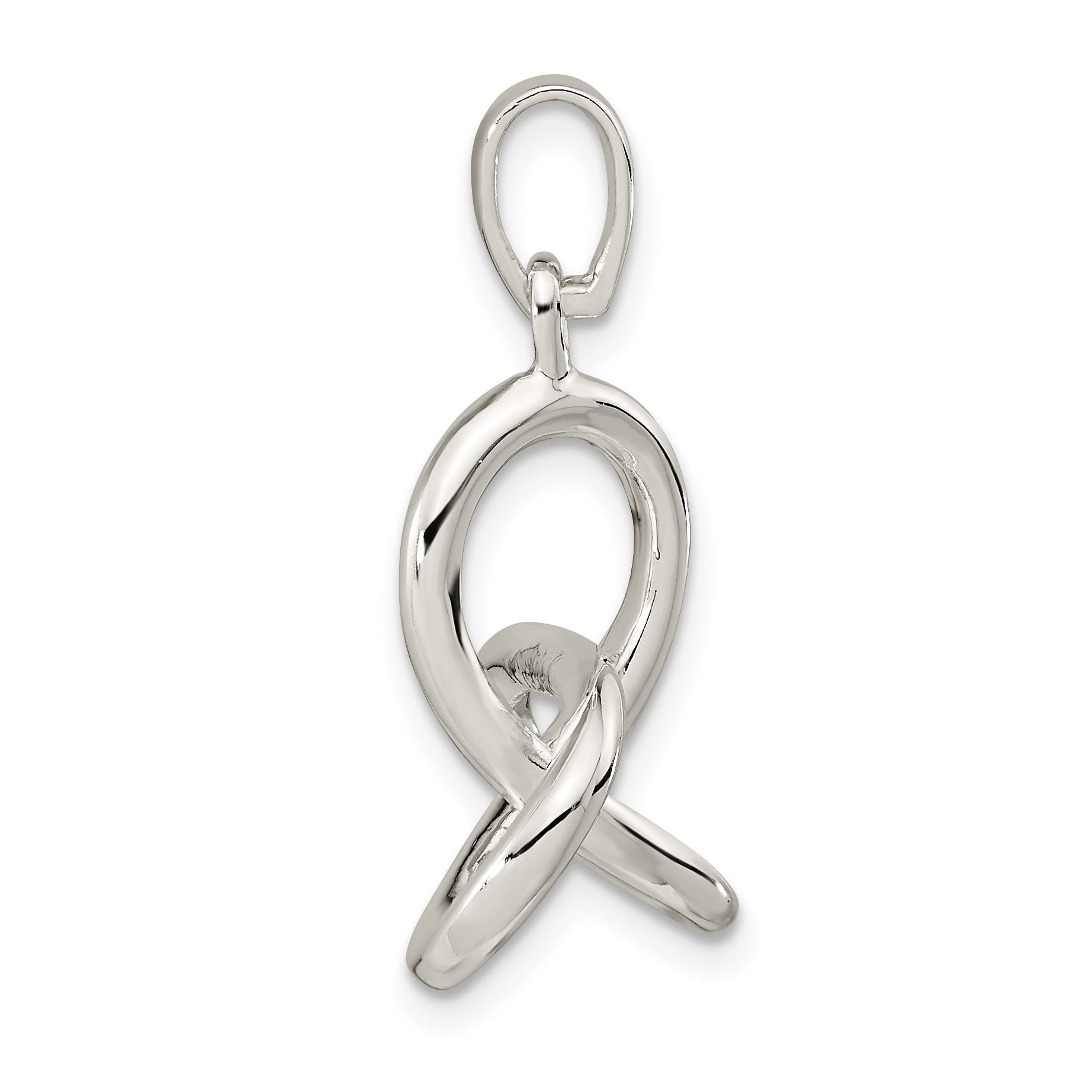 Sterling Silver Polished Infinity Triangle Pendant Secondary image