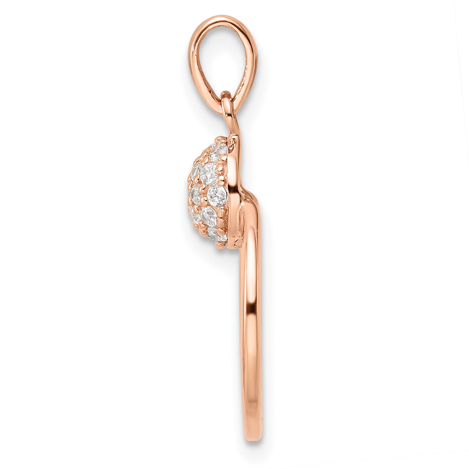 Sterling Silver & Rose Gold-plated CZ Circle Pendant Secondary image