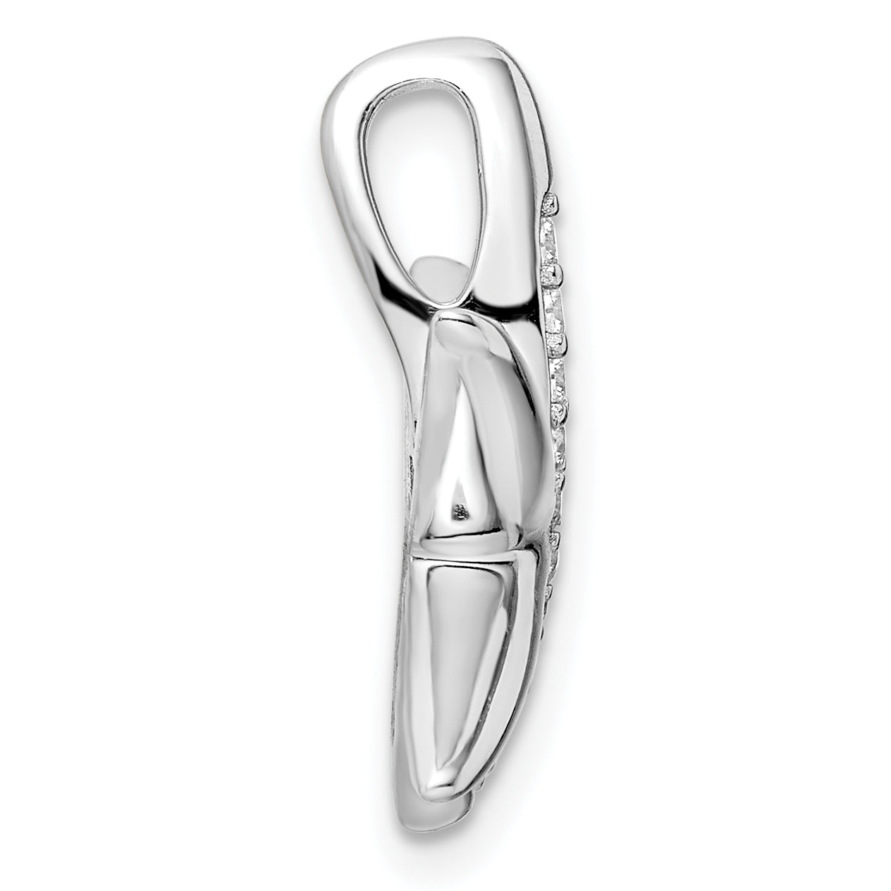 Sterling Silver Rhodium-plated CZ Starfish Slide Secondary image