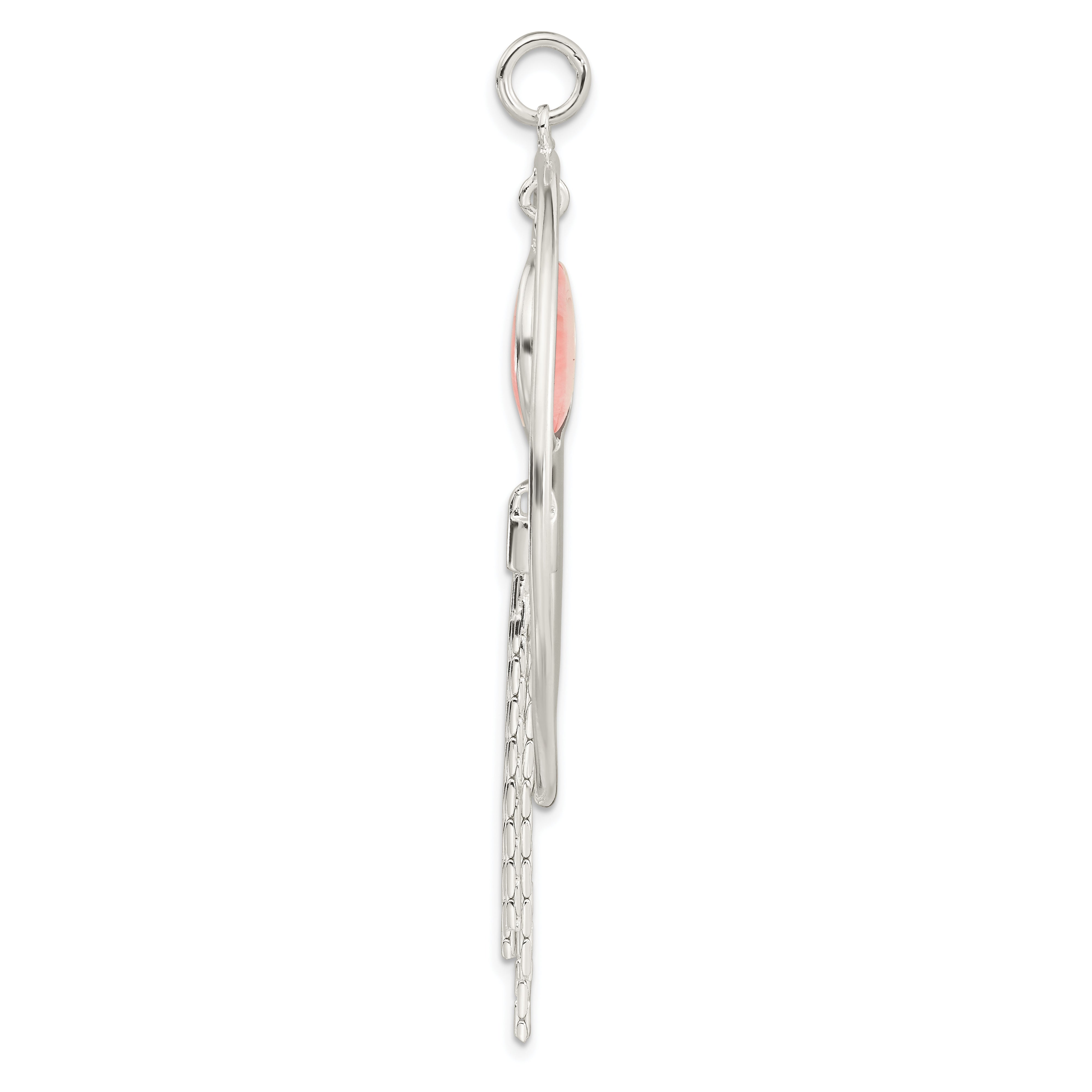 Sterling Silver Polished Dyed Agate Fancy Dangle Pendant Secondary image
