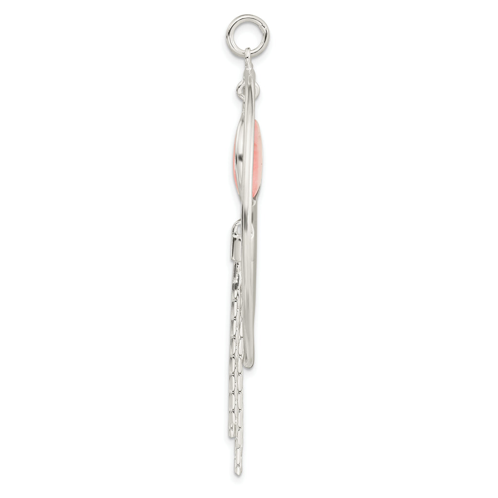 Sterling Silver Polished Dyed Agate Fancy Dangle Pendant
