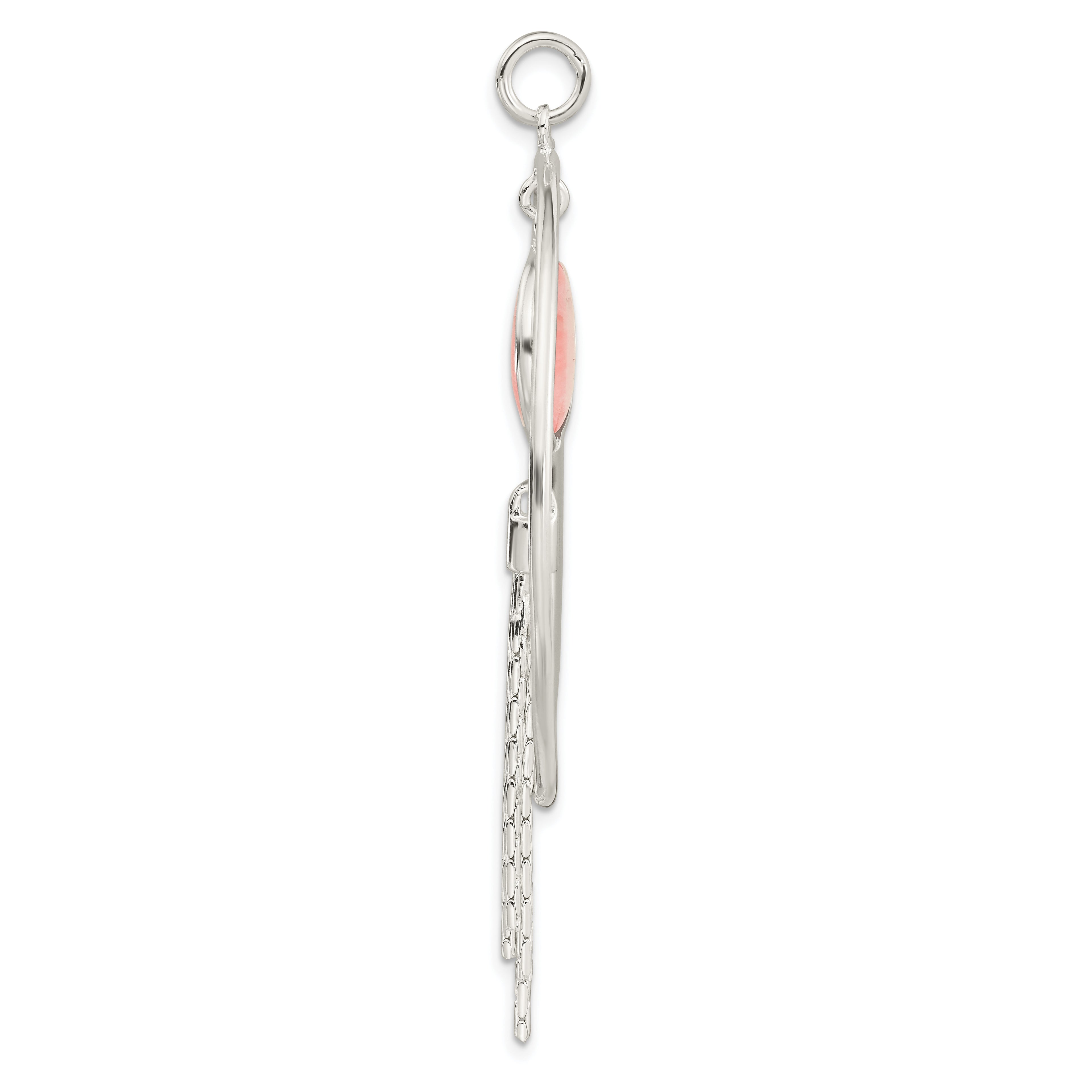 Sterling Silver Polished Dyed Agate Fancy Dangle Pendant