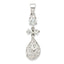 Sterling Silver Polished CZ Teardrop Dangle Pendant