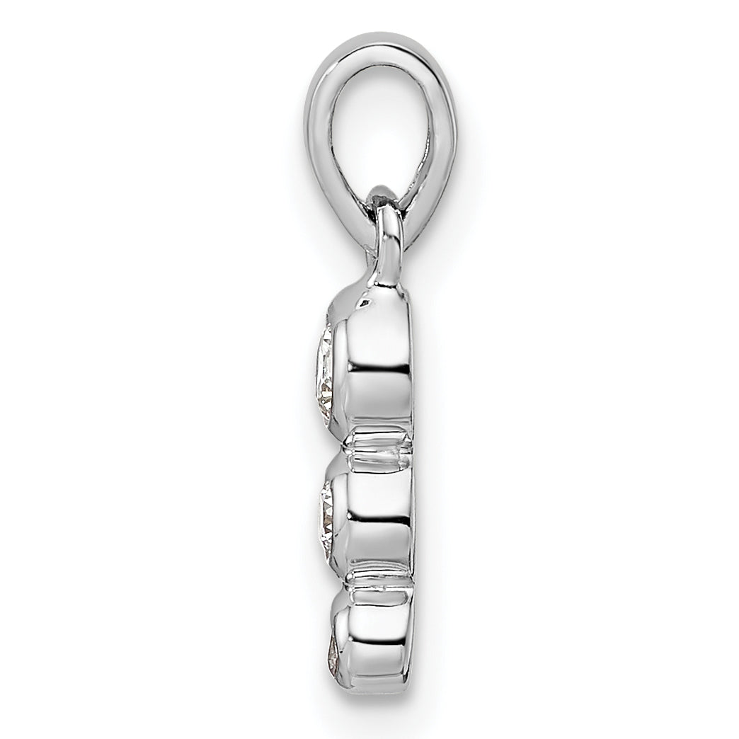 Sterling Silver RH Polished CZ  Pendant Secondary image