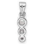 Sterling Silver RH Polished CZ  Pendant