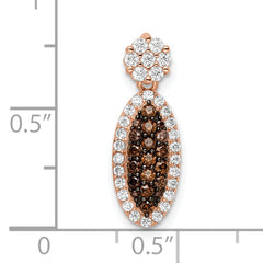 Sterling Silver Rose-tone Black Rhodium-plated CZ Pendant