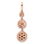 Sterling Silver Rose-tone Black Rhodium-plated CZ Fancy Dangle Pendant