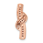 Sterling Silver Rose-tone Black Rhodium-plated CZ Fancy Chain Slide