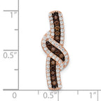 Sterling Silver Rose-tone Black Rhodium-plated CZ Fancy Chain Slide