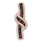 Sterling Silver Rose-tone Black Rhodium-plated CZ Fancy Chain Slide