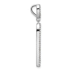 Sterling Silver Rhodium-plated CZ & Black Agate Slide