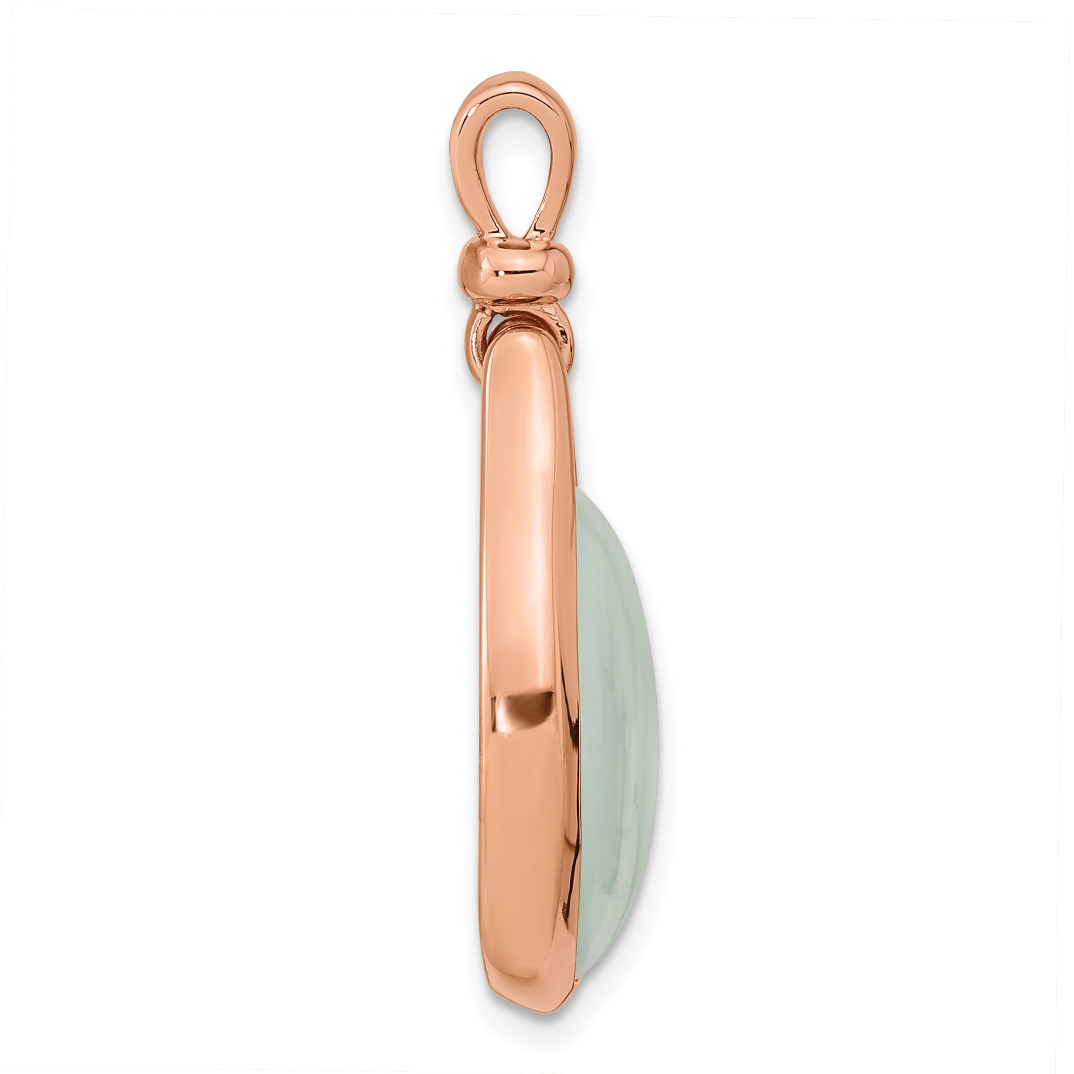 Sterling Silver Rose Gold-plated Green Chalcedony Pendant Secondary image