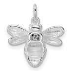 Sterling Silver Rhodium-plated Polished CZ Bumble Bee Pendant