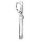 Sterling Silver RH-plated White Created Opal & CZ Beaded Border Pendant