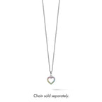 Sterling Silver Rhodium-plated Rainbow Nano Crystal Open Heart Petite Pendant