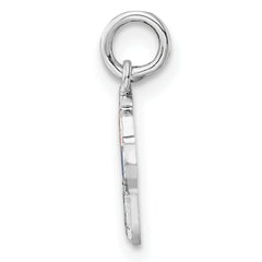 Sterling Silver RH-plated Enameled Ice Cream Cone Children's Pendant