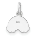 Sterling Silver RH-plated Polished & Enameled Rainbow Children's Pendant