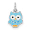 Multicolor Enamel Owl Children's Pendant in Sterling Silver, 14mm - Sophia Jewelers
