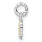 Sterling Silver Rhodium-plated Polished Pink and Orange Enameled Shell Children's Pendant