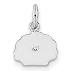 Sterling Silver Rhodium-plated Polished Pink and Orange Enameled Shell Children's Pendant