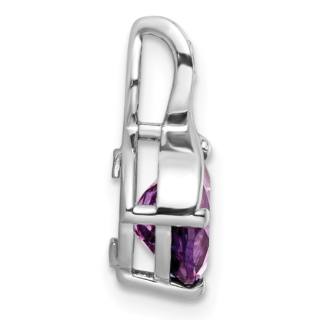 SS Rhod-plated Circle 1.86tw Amethyst/White Topaz Pendant Secondary image