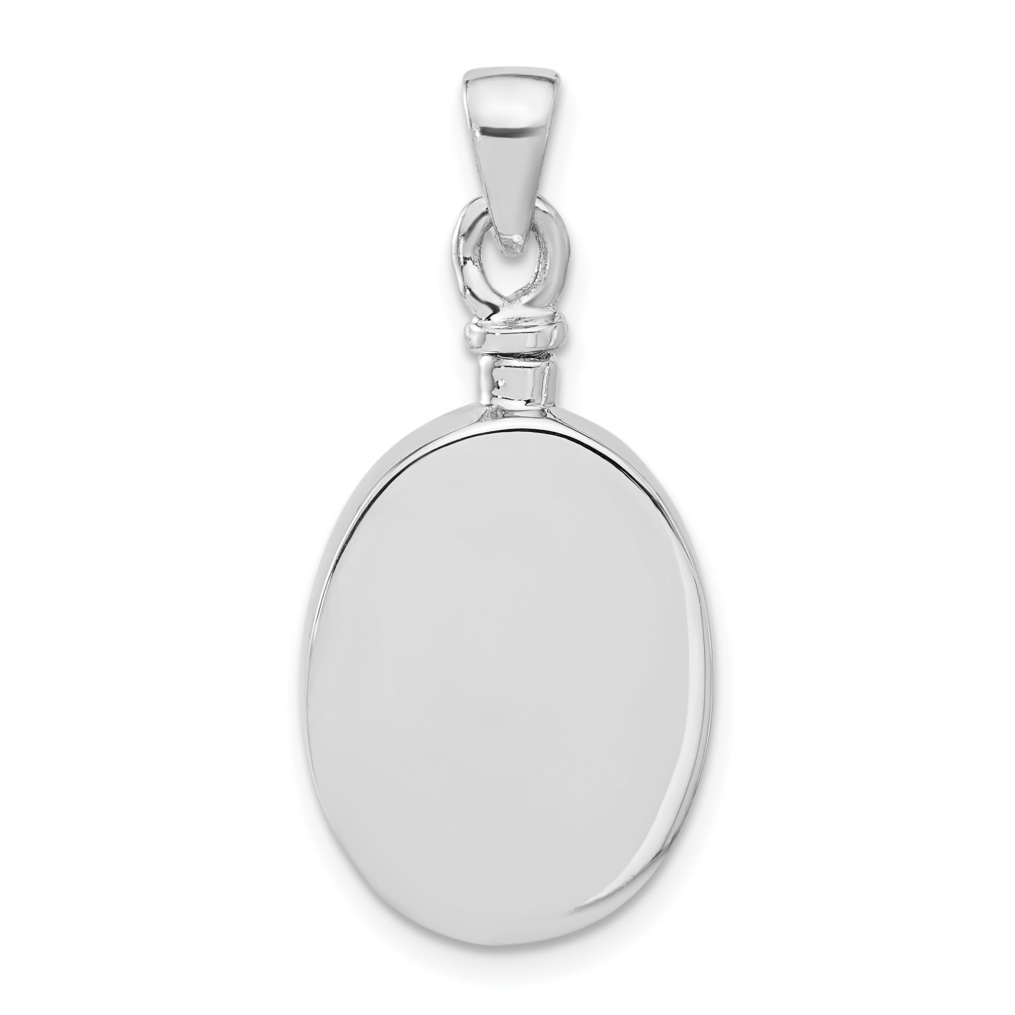 Sterling Silver Rhodium-plated Enamel Oval with Dog Ash Holder Pendant