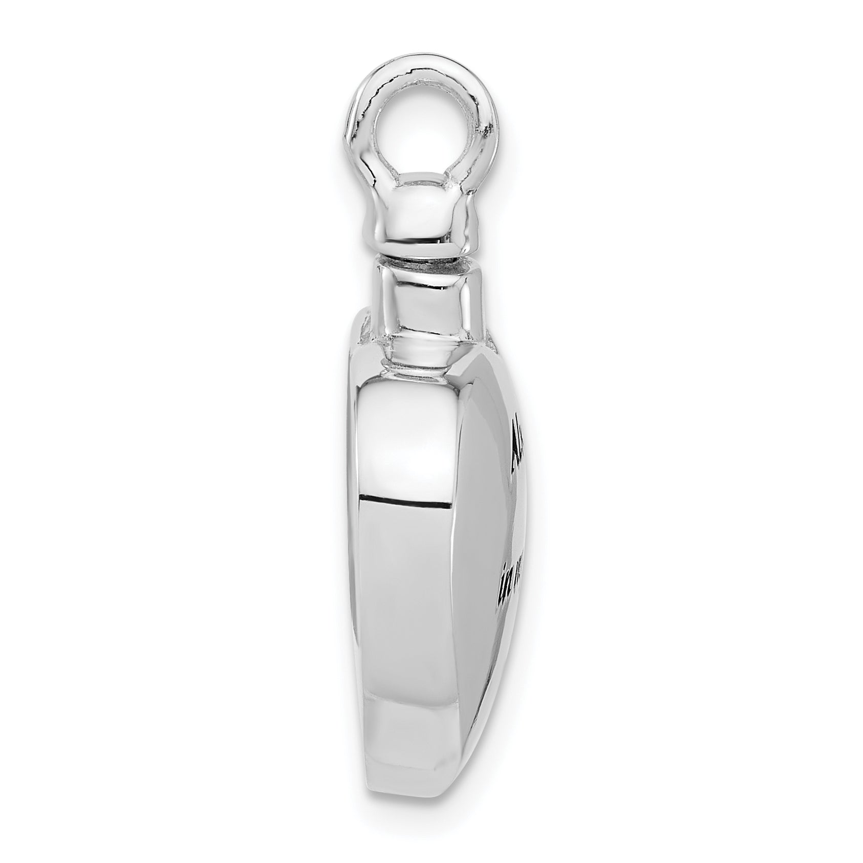 Sterling Silver Rh-plated Enamel Heart with Paw Print Ash Holder Pendant Secondary image