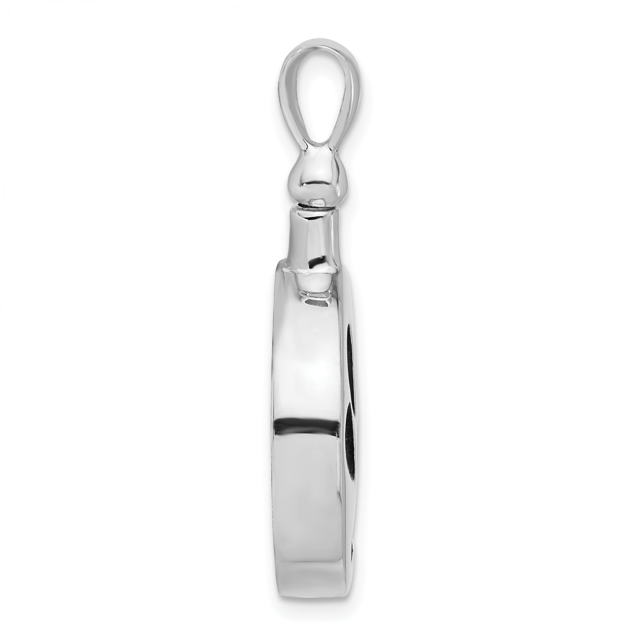 Sterling Silver Rh-plated Enamel Round Paw Print Ash Holder Pendant Secondary image