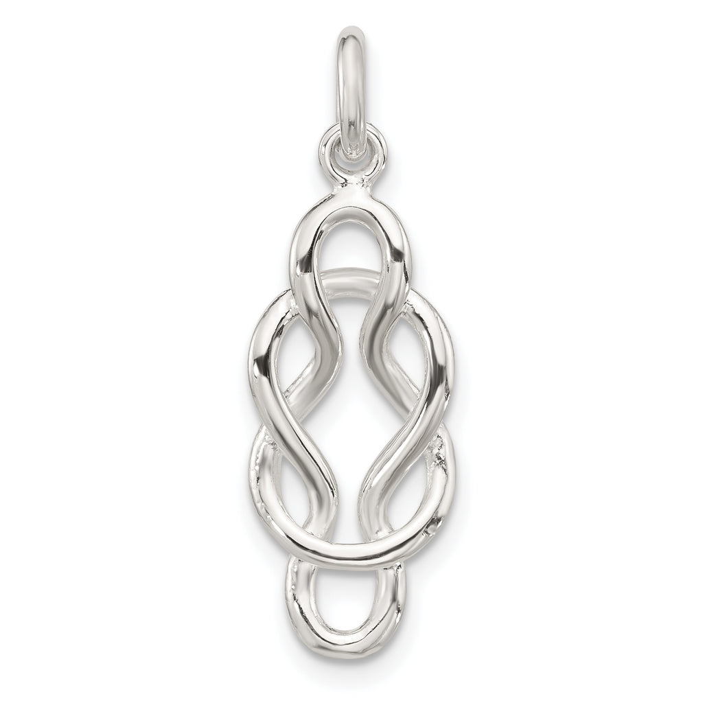 Sterling Silver Polished Double Fancy Knot Pendant