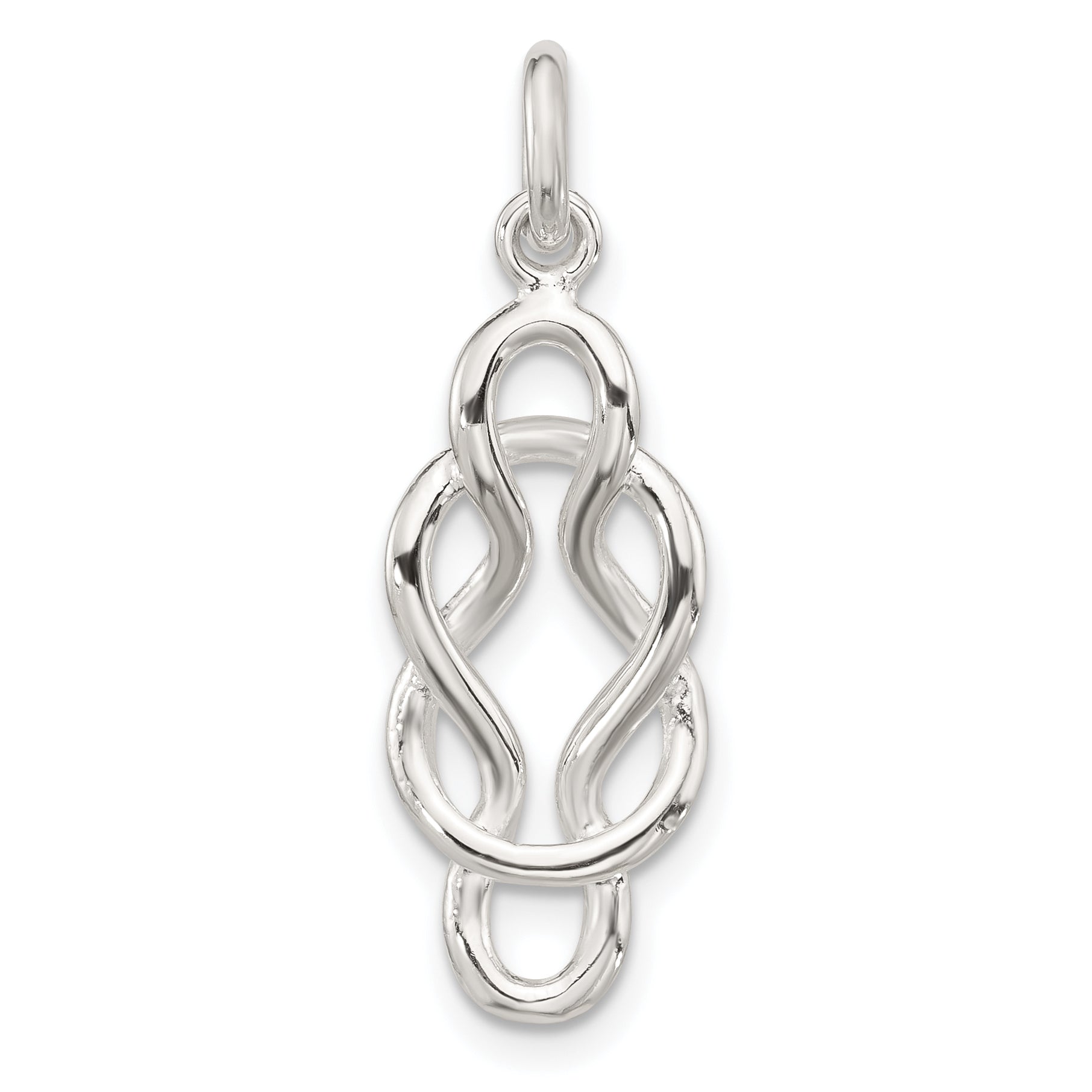 Sterling Silver Polished Double Fancy Knot Pendant