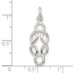 Sterling Silver Polished Double Fancy Knot Pendant