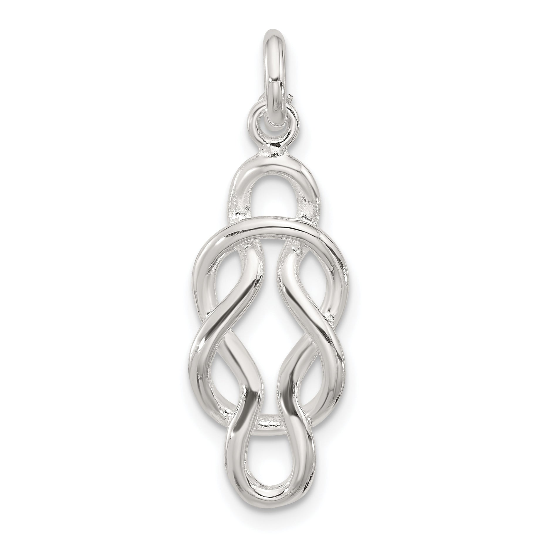 Sterling Silver Polished Double Fancy Knot Pendant Main image