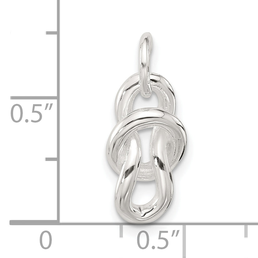 Sterling Silver Polished Fancy Knot Pendant