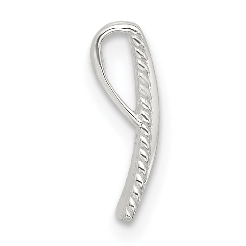 Sterling Silver E-coated Textured Edge Chain Slide Secondary image