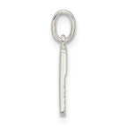 Sterling Silver E-coated Textured Rectangle Charm