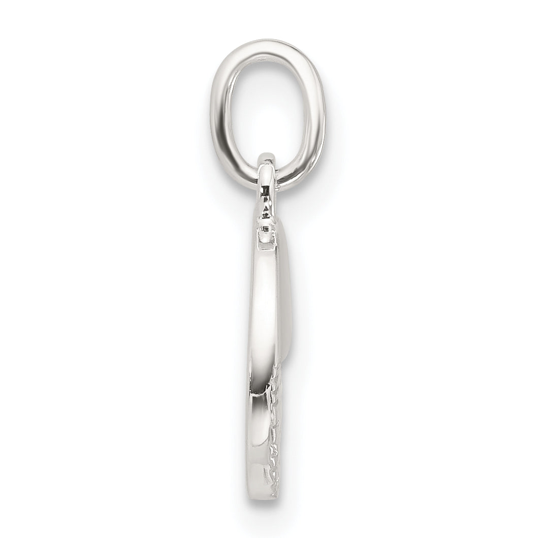 Sterling Silver E-coated Textured Circle Charm Secondary image