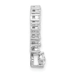 Sterling Silver Rhod-plated CZ Circle Chain Slide Pendant