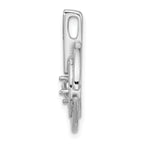 Sterling Silver Rhodium-plated Gold-tone Polished CZ Circles Chain Slide