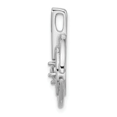 Sterling Silver Rhodium-plated Gold-tone Polished CZ Circles Chain Slide